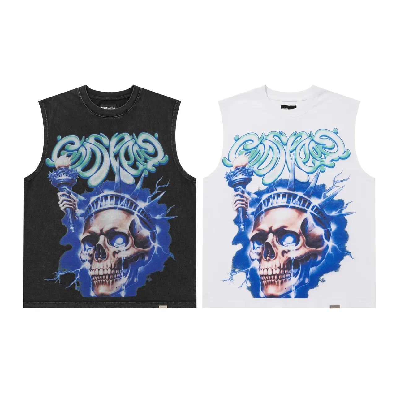 Graphic-Print Sleeveless Crew-Neck Vest Top 7