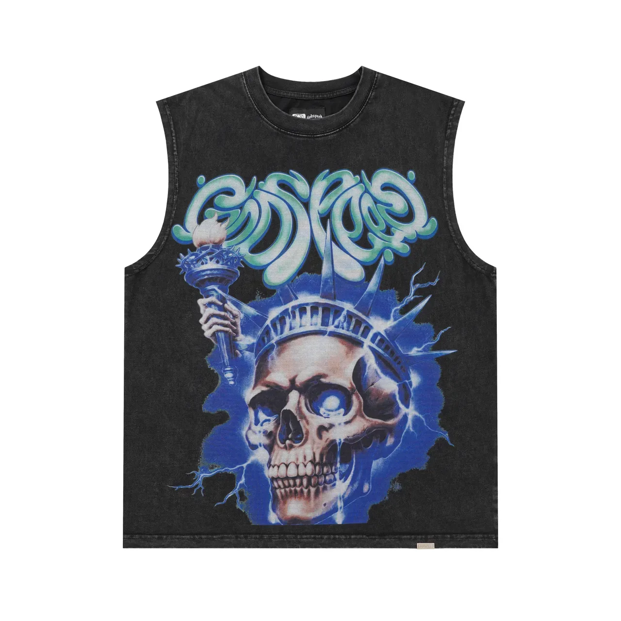 Graphic-Print Sleeveless Crew-Neck Vest Top 8