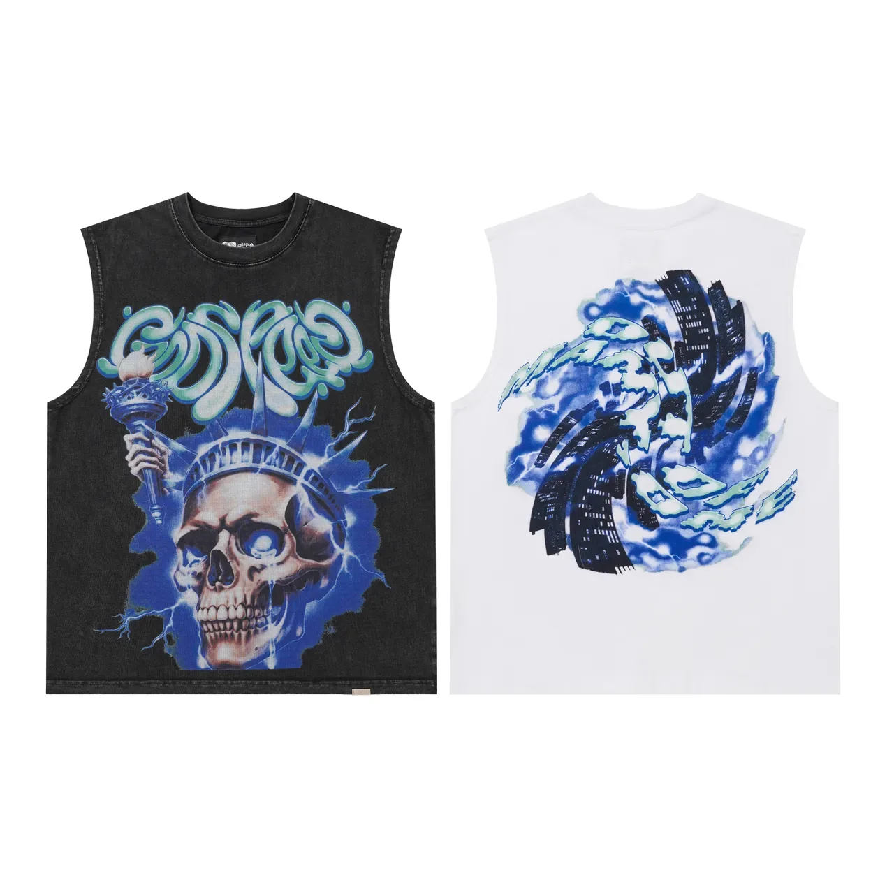 Graphic-Print Sleeveless Crew-Neck Vest Top 10