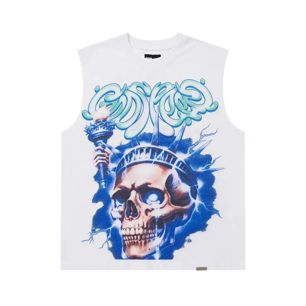 Graphic-Print Sleeveless Crew-Neck Vest Top 11