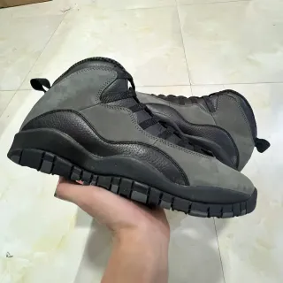 Gray and Black High-Top Mixed-Material Rugged Lug Sole Work Boots