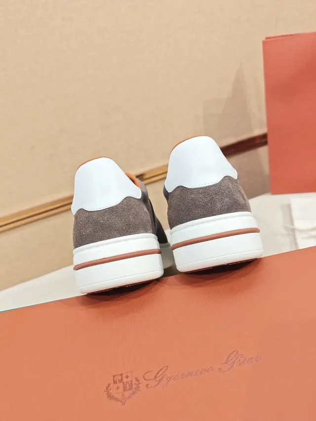 Gray and White Mixed-Material Lifestyle Sneaker 3