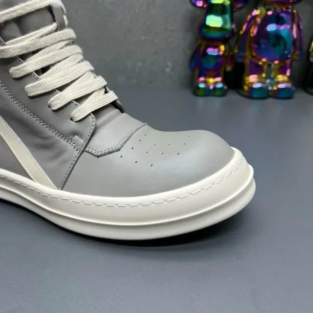 Gray Beige High-Top Zipper-Side Lifestyle Sneakers 8