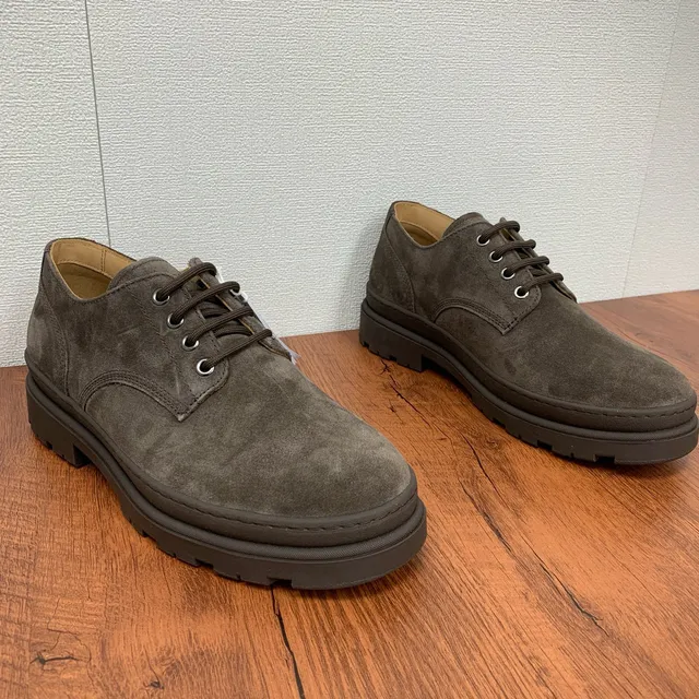 Gray Black Suede Upper Chunky Lug Sole Derby Shoes 4