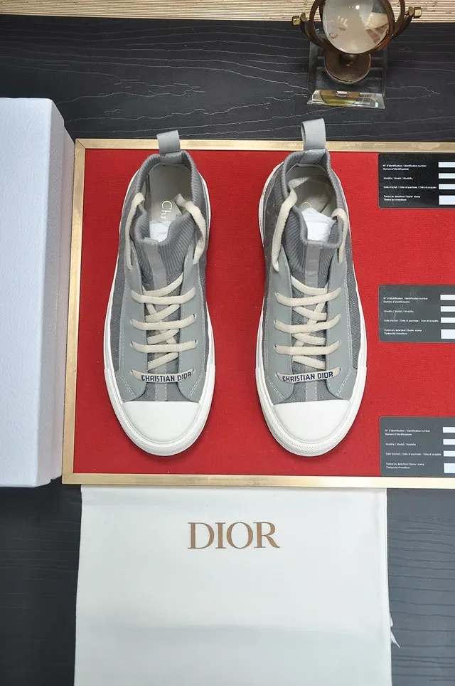 Gray Knit High-Top Platform Lifestyle Sneakers 5