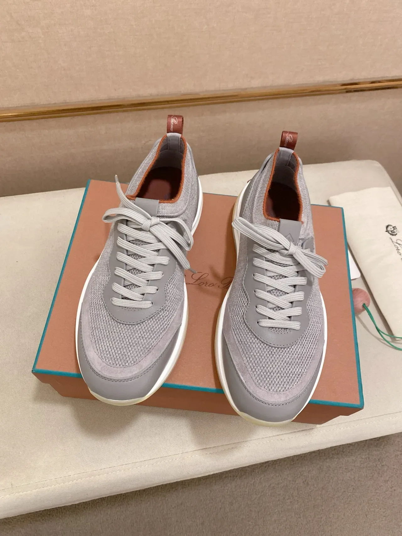 Gray Mesh and Suede Low-Top Lifestyle Sneaker 6