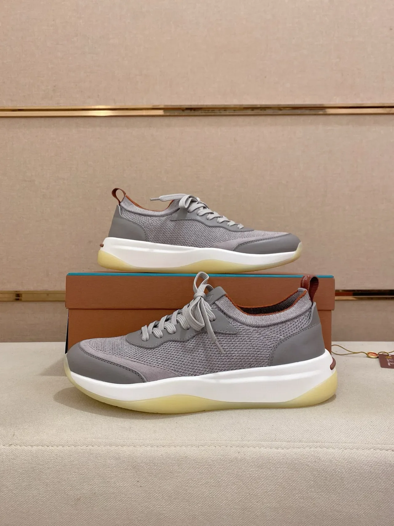 Gray Mesh and Suede Low-Top Lifestyle Sneaker 7