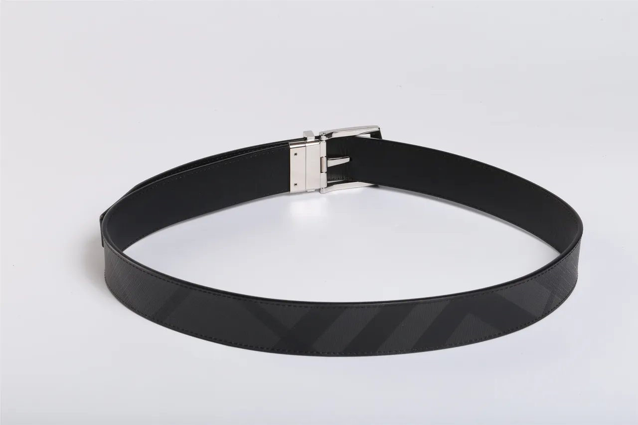 Gray Silver Reversible Geometric-Patterned Leather Belt 6