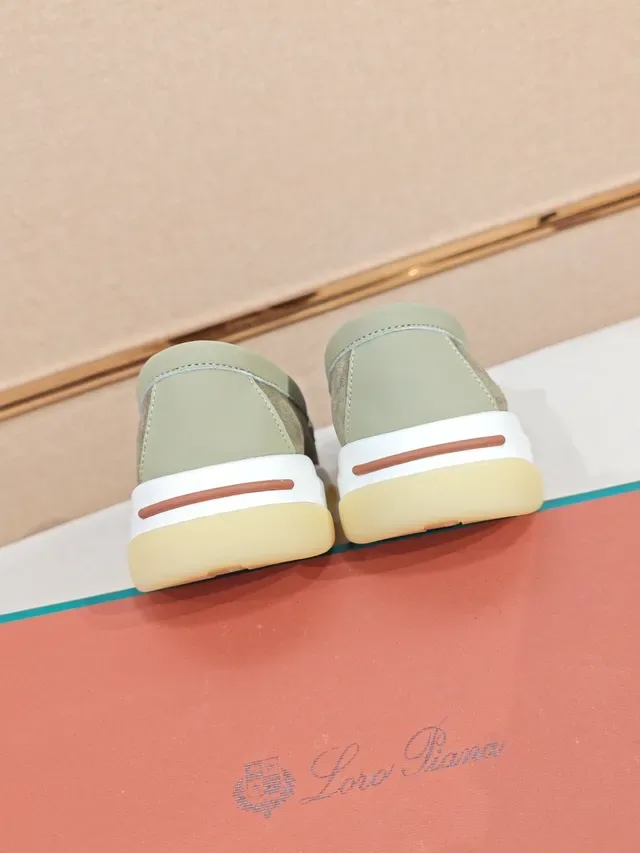 Green Beige Suede Upper Moc-Toe Construction Loafer 3