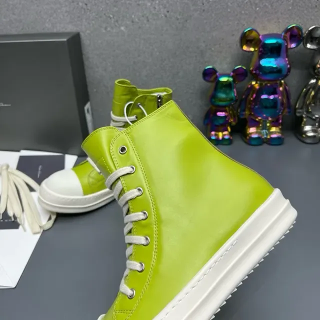 Green White High-Top Leather-Like Upper Lifestyle Sneakers 3