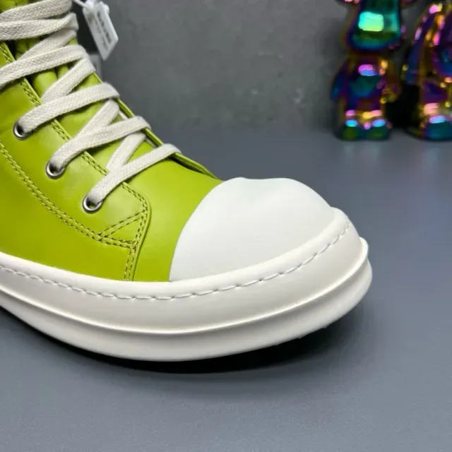 Green White High-Top Leather-Like Upper Lifestyle Sneakers 7