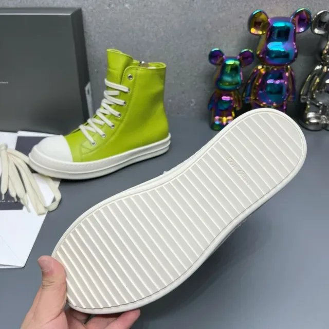 Green White High-Top Leather-Like Upper Lifestyle Sneakers 8