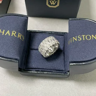 Harry Winston Multi-Row Emerald-Cut and Round Diamond Eternity Ring