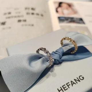 HEFANG Blue Gold Pavé-Set Multi-Stone Ring