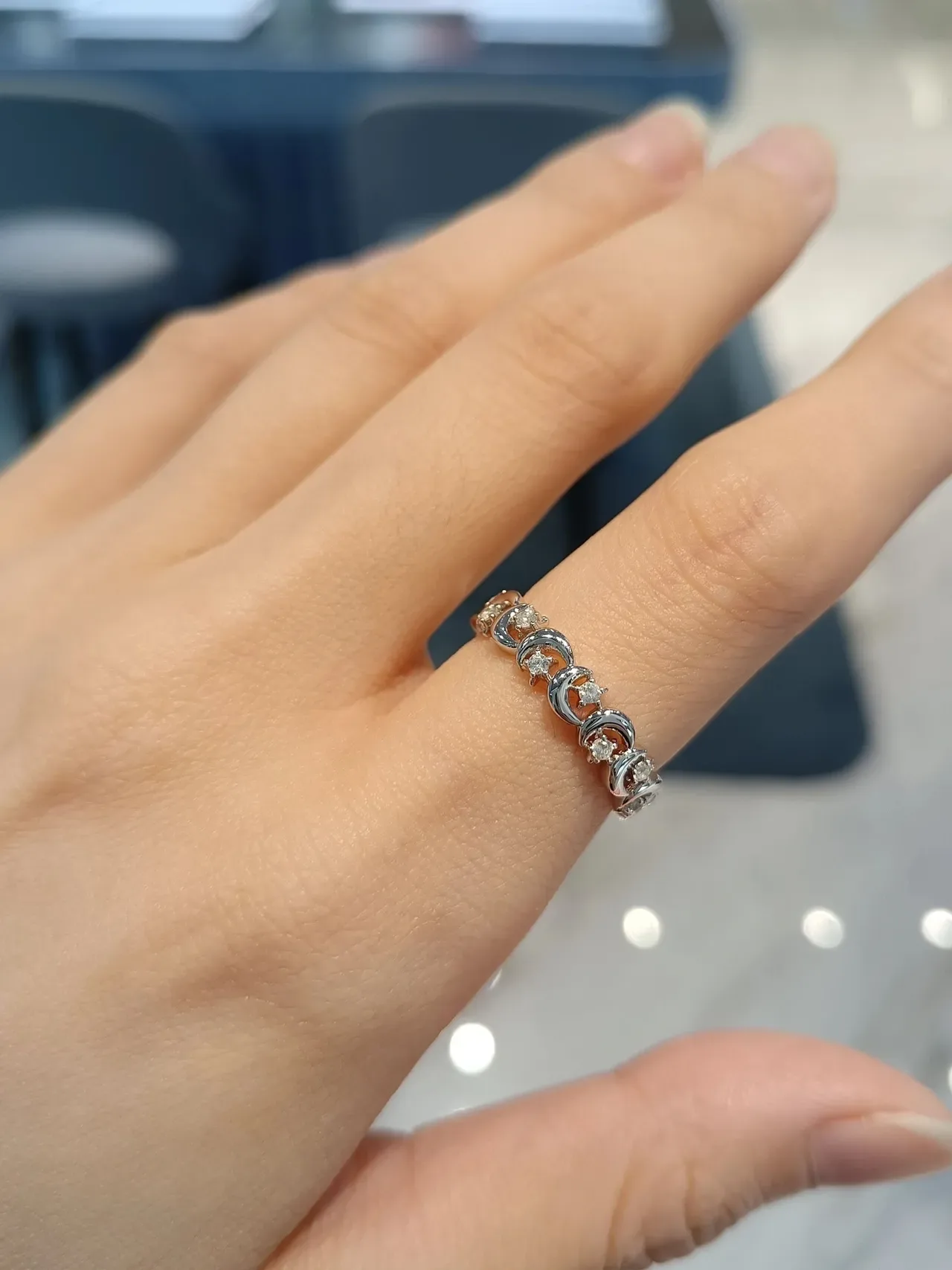 HEFANG Blue Gold Pavé-Set Multi-Stone Ring 2