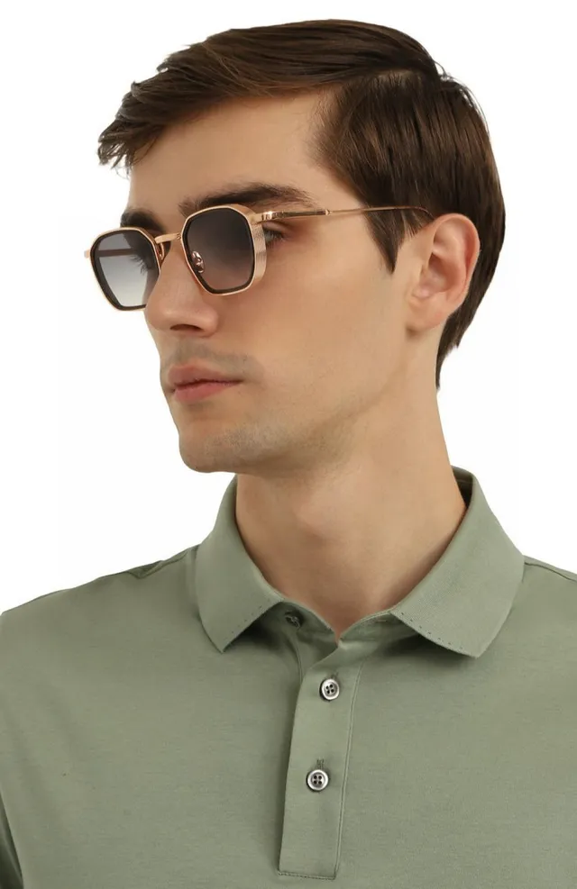 John Dalia Leo C114 Gold and Black Gradient Octagonal Sunglasses 3