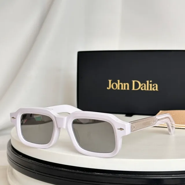 John Dalia Rectangular Translucent Peach Sunglasses 3