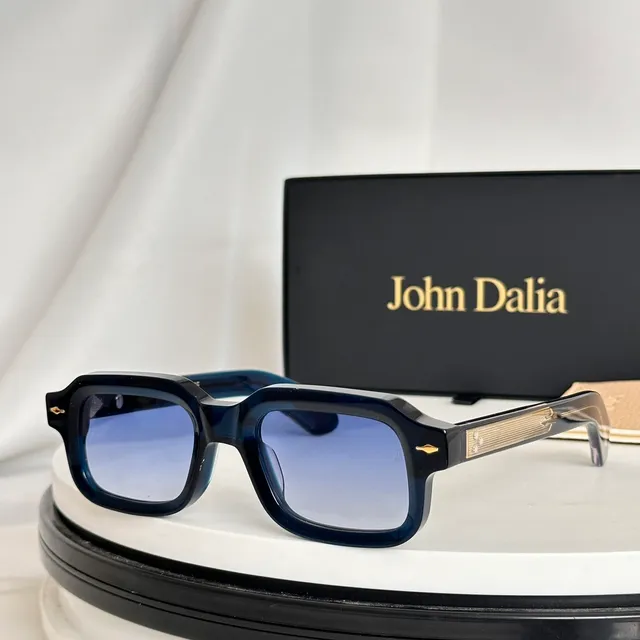 John Dalia Rectangular Translucent Peach Sunglasses 4