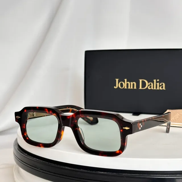 John Dalia Rectangular Translucent Peach Sunglasses 5