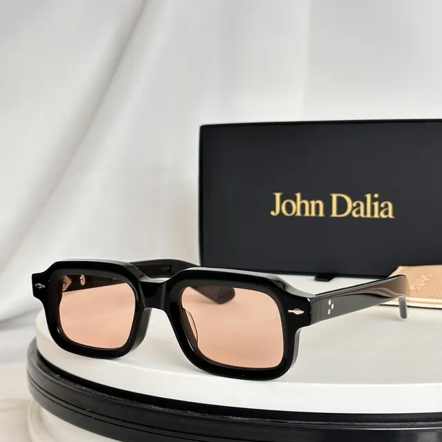 John Dalia Rectangular Translucent Peach Sunglasses 7