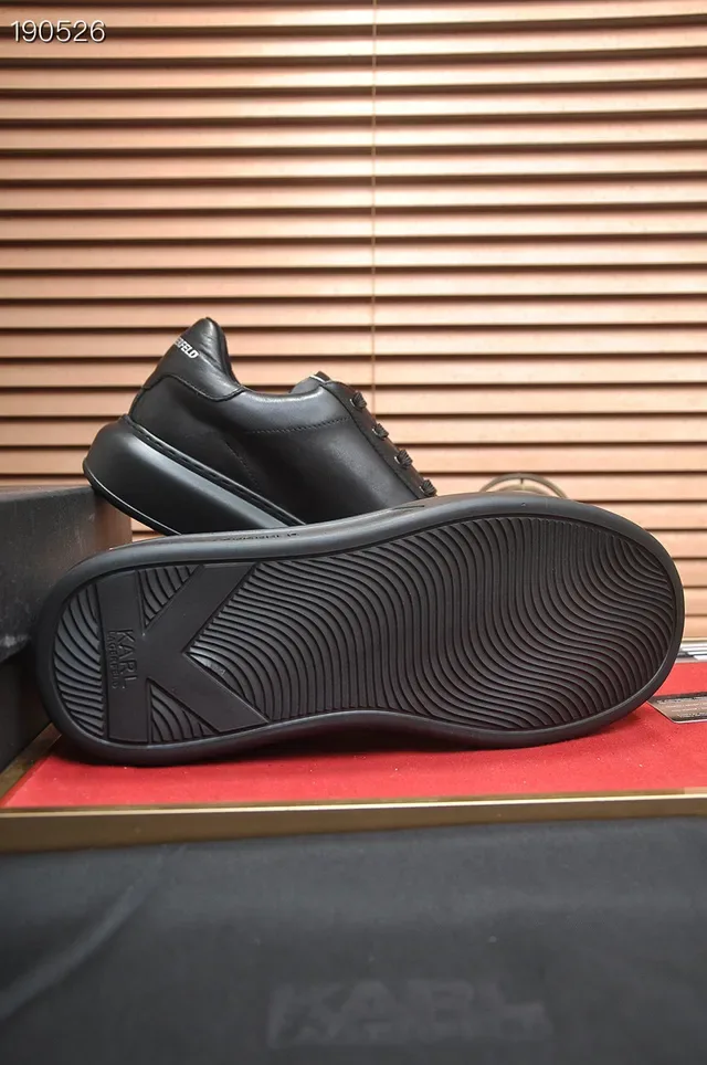 Karl Lagerfeld Black Leather Icon Sneaker Lifestyle Sneakers 2