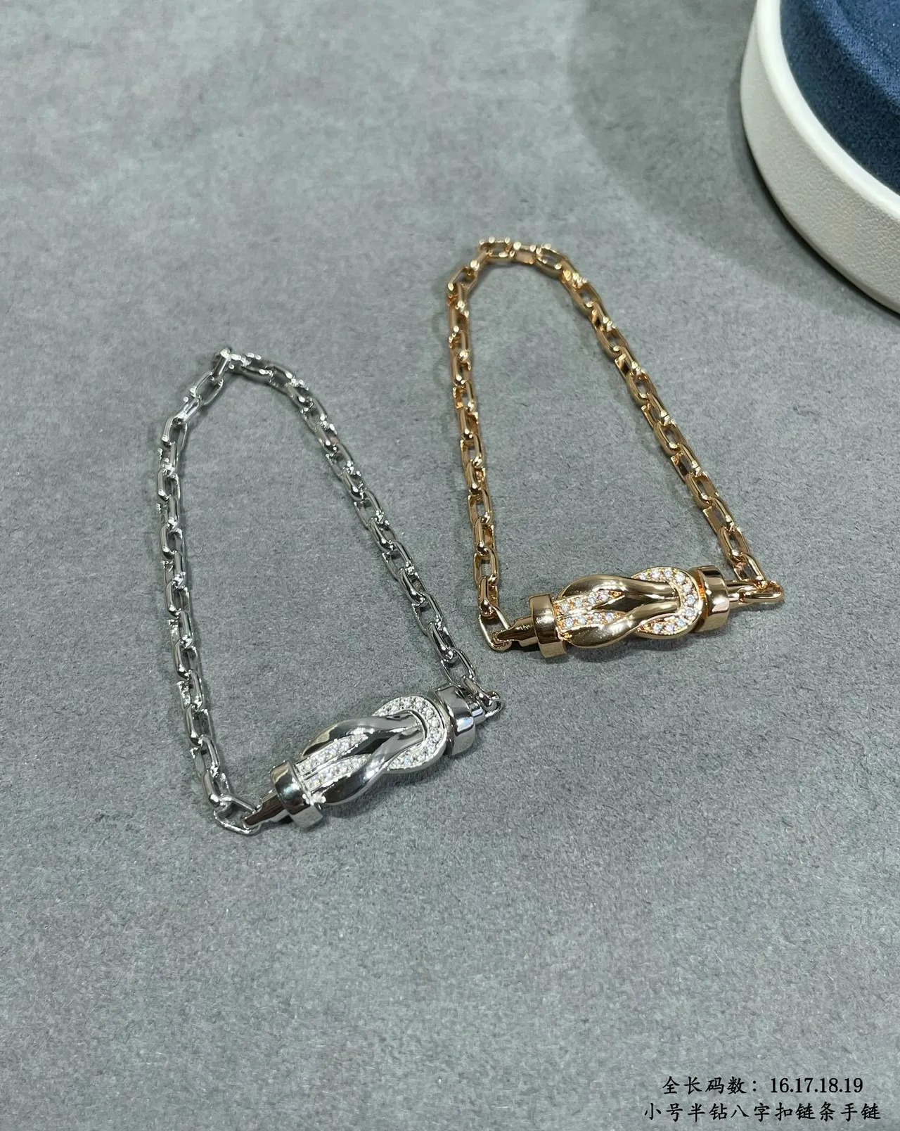 Knot Clasp Bracelet Silver Metal Pavé-Set Clear Stones Bracelet 9