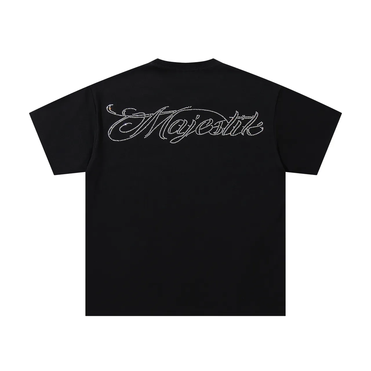 MAJESTIK Graphic-Print Rhinestone-Back Black T-Shirt 3