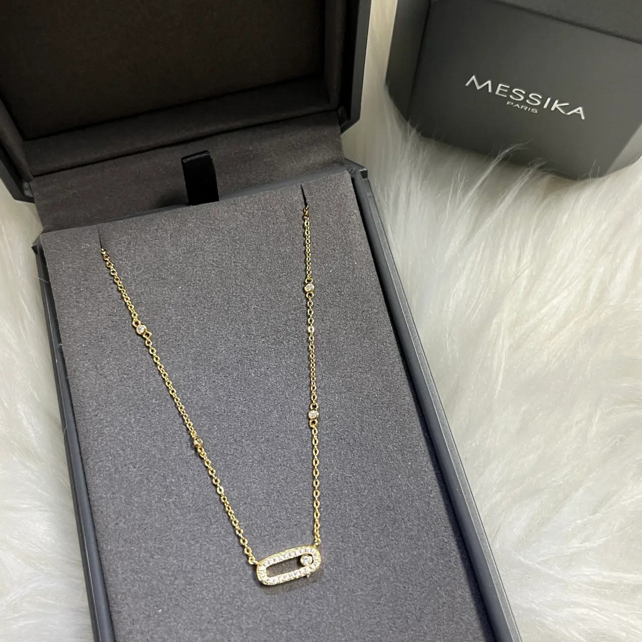 Messika Move Uno Rose Gold Diamond Station Necklace 3