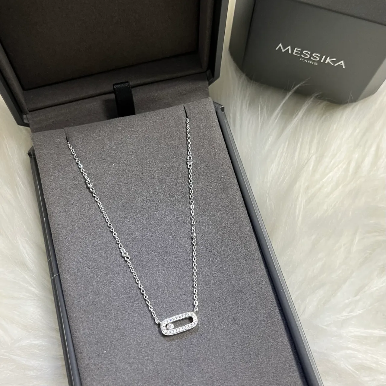 Messika Move Uno Rose Gold Diamond Station Necklace 4