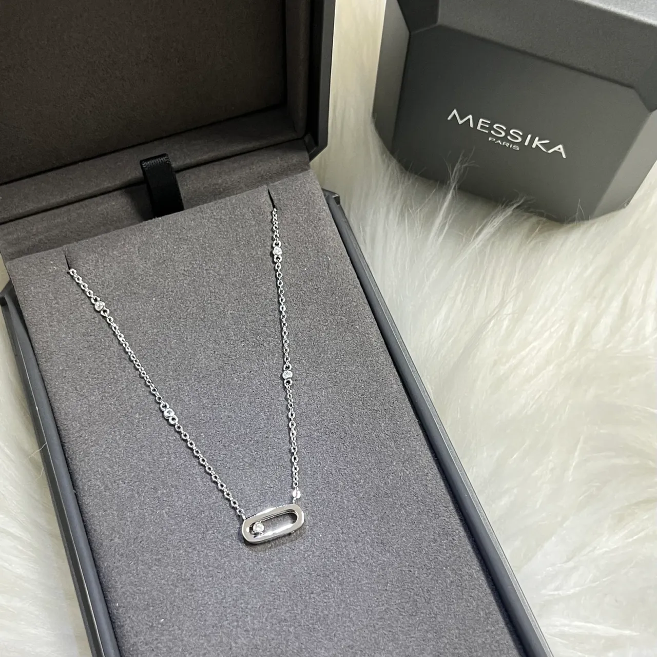 Messika Move Uno Rose Gold Diamond Station Necklace 5