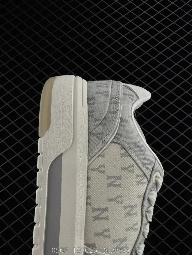 MLB Chunky Liner Denim Gray Monogram Chunky Sneakers 4
