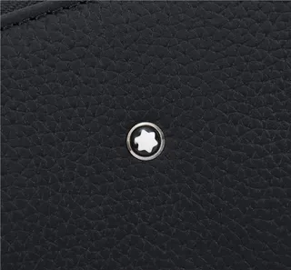 Montblanc Black Silver Rectangular Silhouette Grained Leather Texture Wristlet 9
