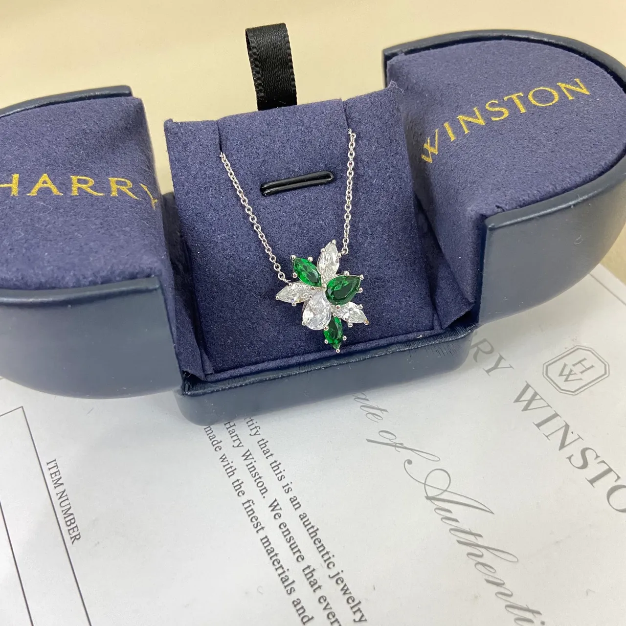 Multicolor Silver Flower-Shaped Pendant Marquise-Cut Stones Necklace 5