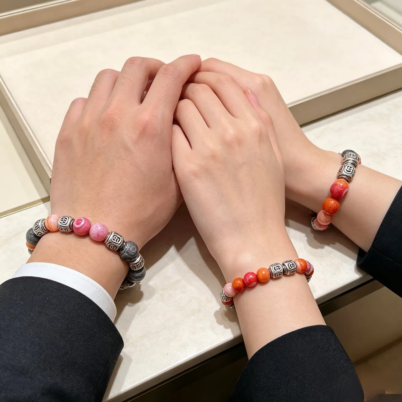 Multicolor Stone and Silver-Tone Beaded Bracelet 3