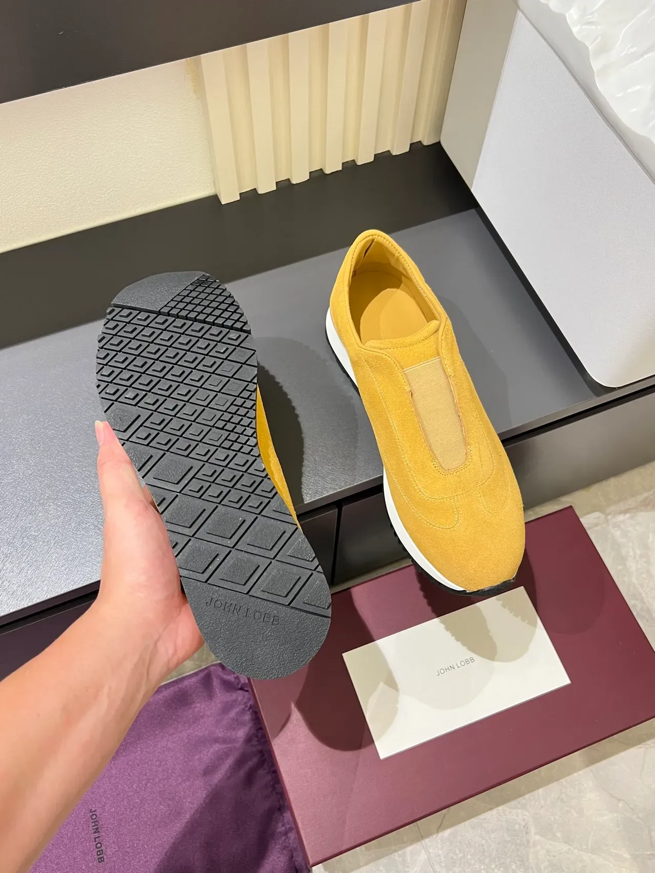 Mustard Yellow Suede Slip-On Lifestyle Sneakers 3