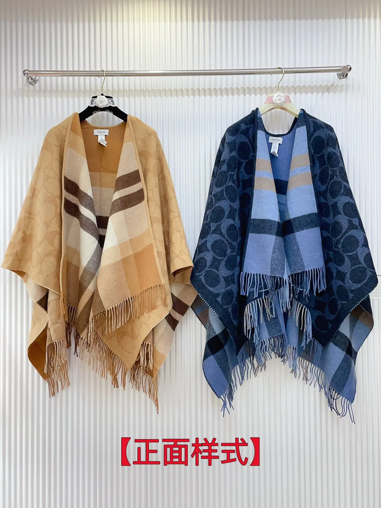 Navy Blue Double-Faced Woven Circular Motif Scarve 5