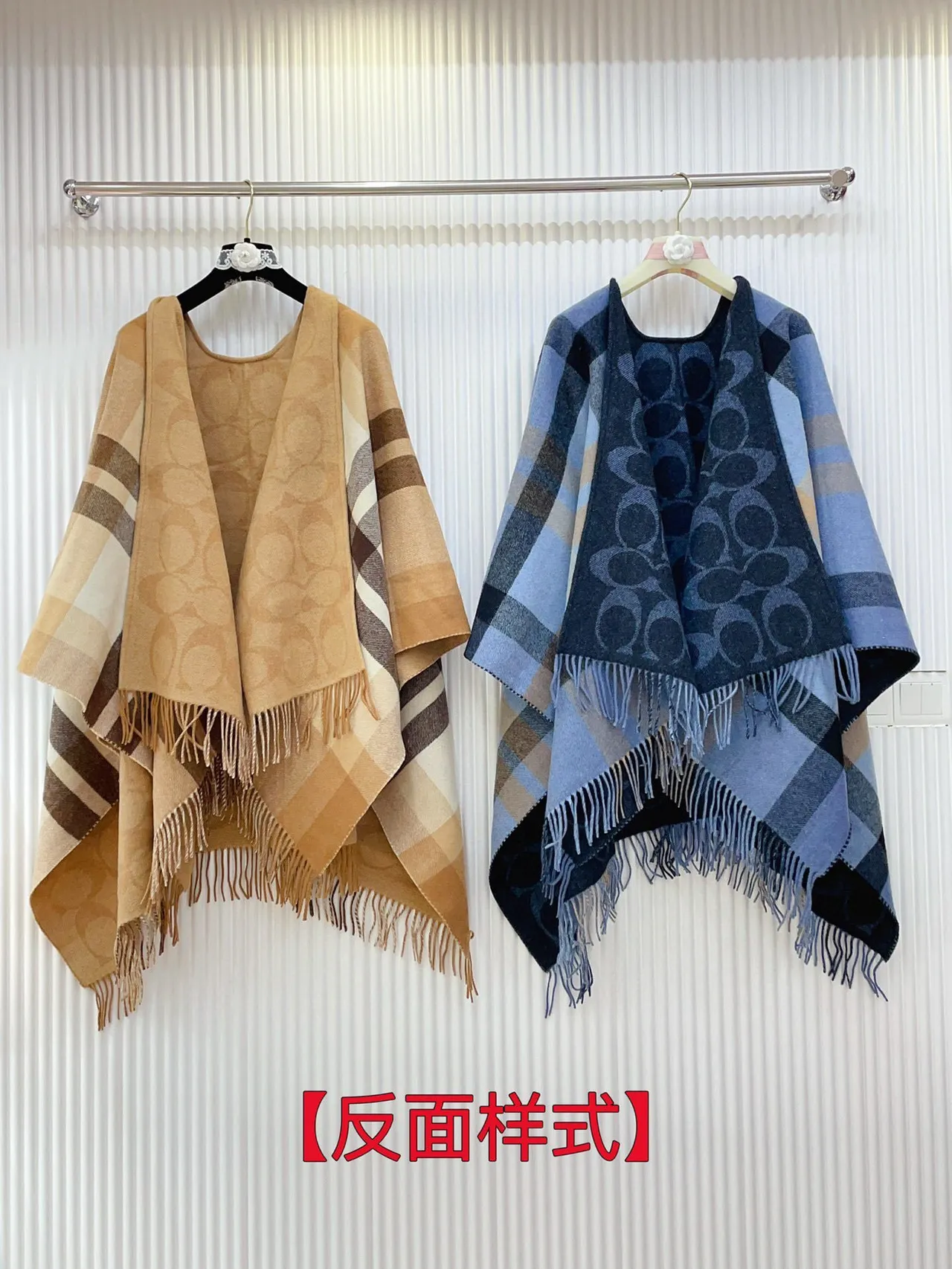 Navy Blue Double-Faced Woven Circular Motif Scarve 6