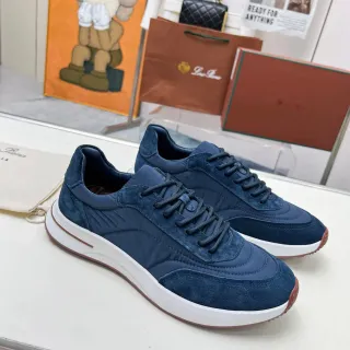 أحذية رياضية لايف ستايل بجزء علوي من السويد navy brown والنايلون، وسط القدم أبيض منحوت