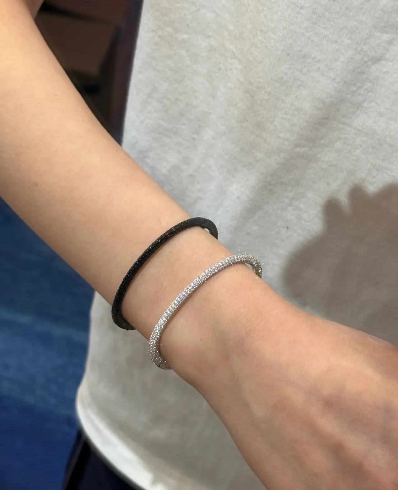 Navy Silver Pavé-Set Bracelet 3