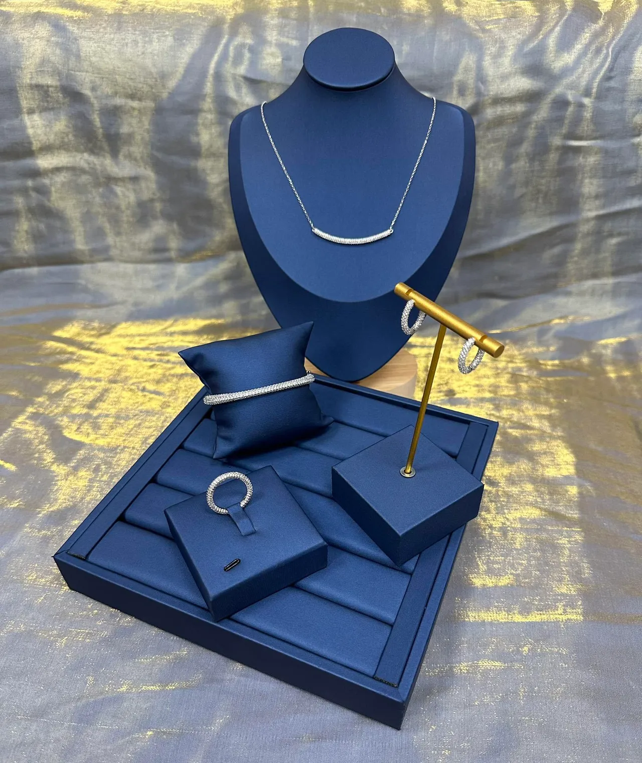 Navy Silver Pavé-Set Bracelet 5