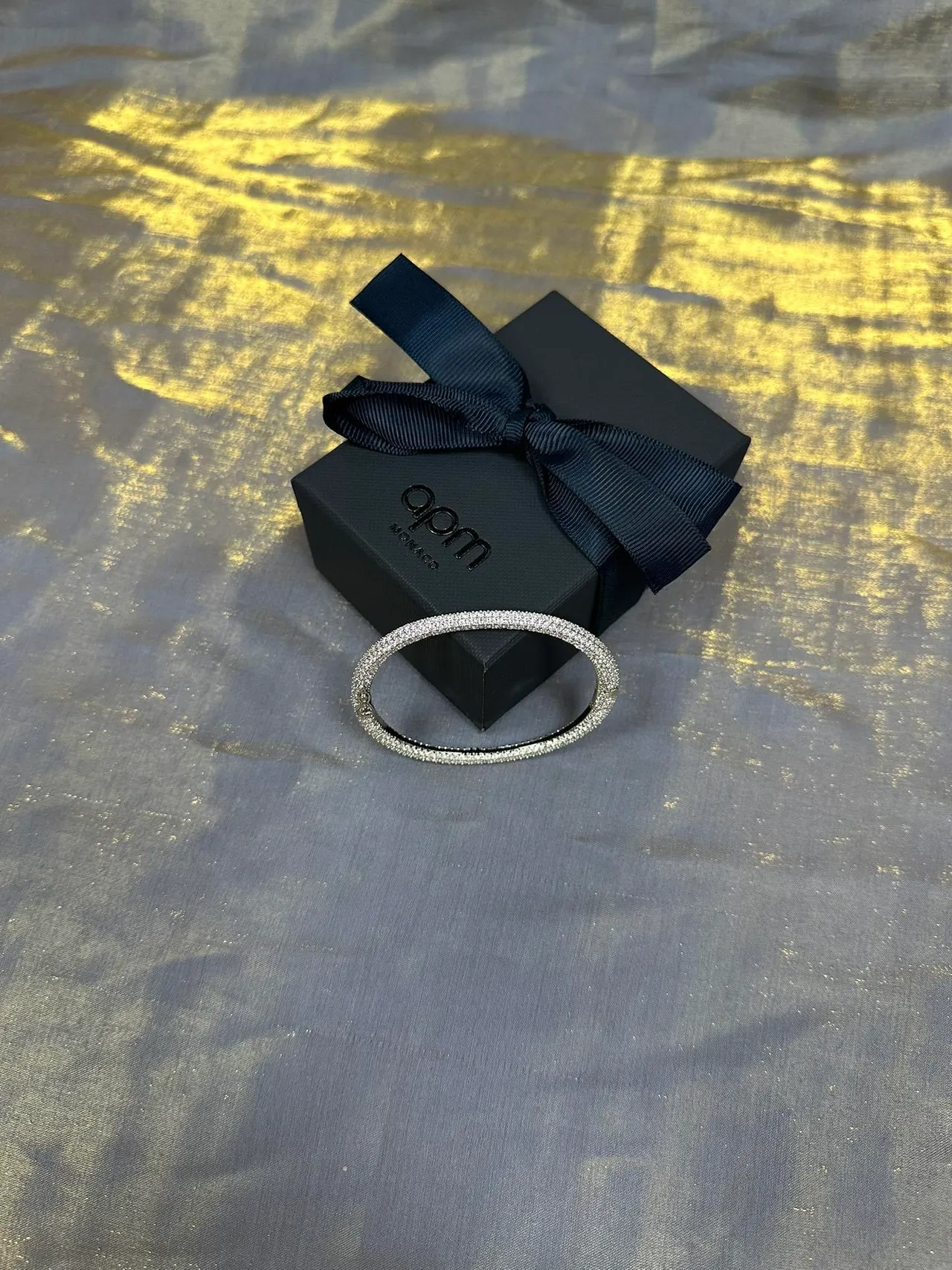 Navy Silver Pavé-Set Bracelet 7