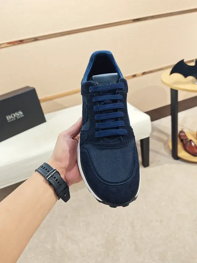 Navy Suede-Mesh Low-Top Lifestyle Sneaker 5