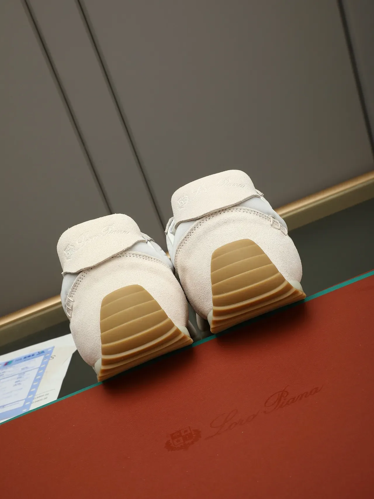 Off-White Cream Suede and Textile Retro Runner Sneaker 3