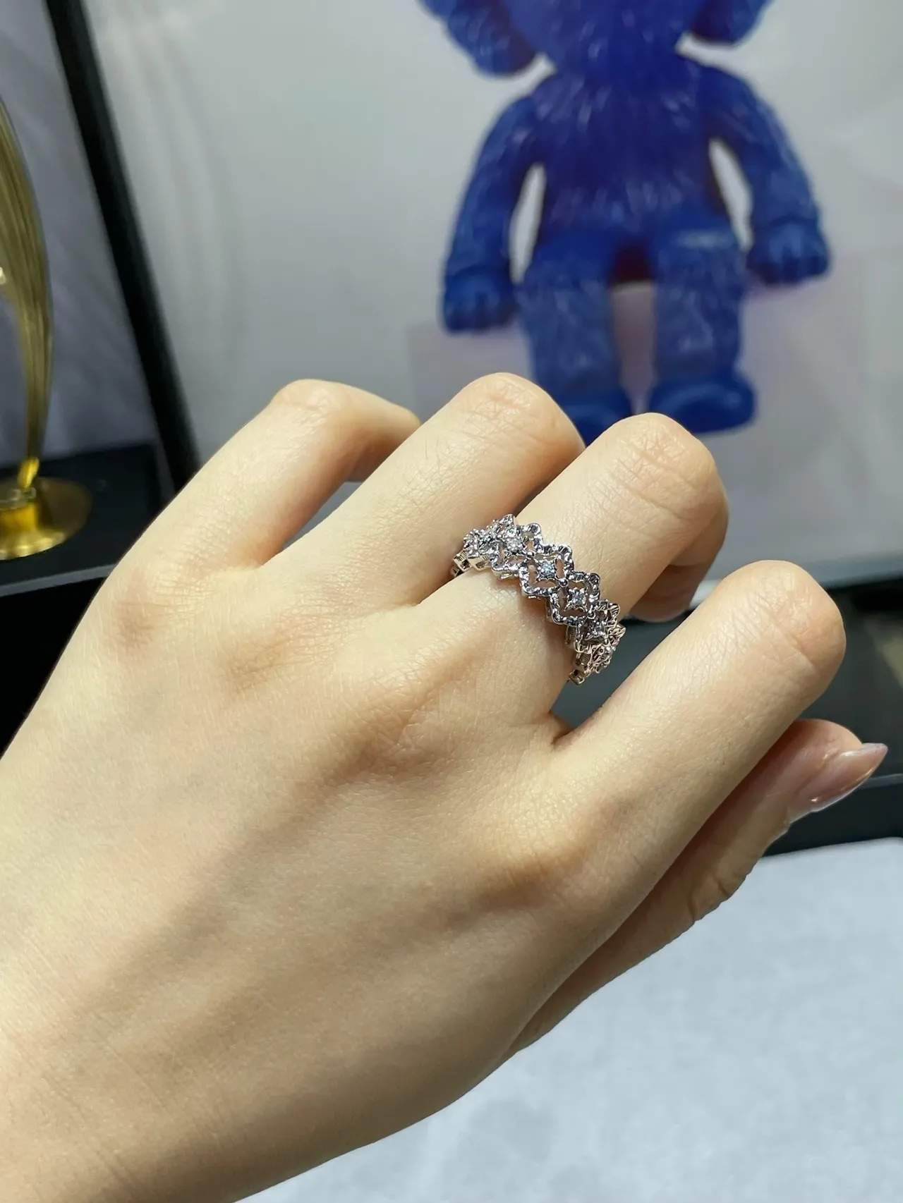 Ornate Multi-Stone Pavé Filigree Ring 4