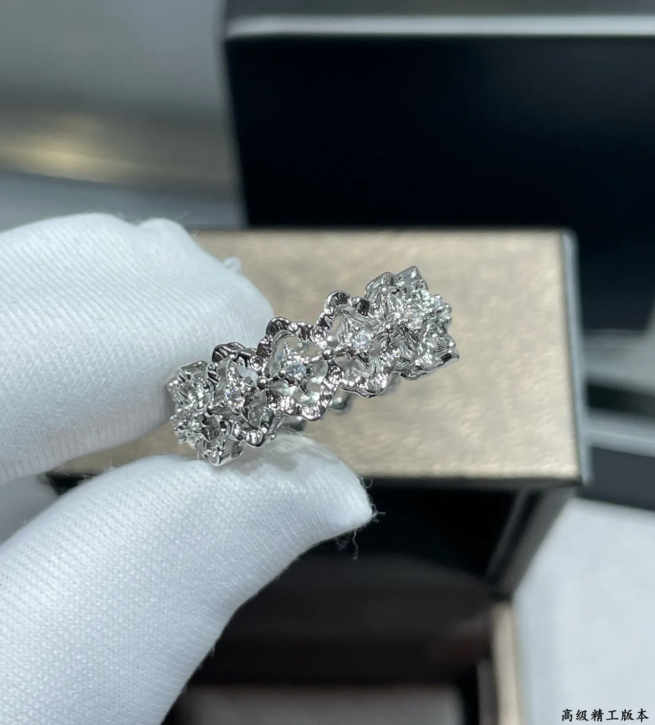 Ornate Multi-Stone Pavé Filigree Ring 5