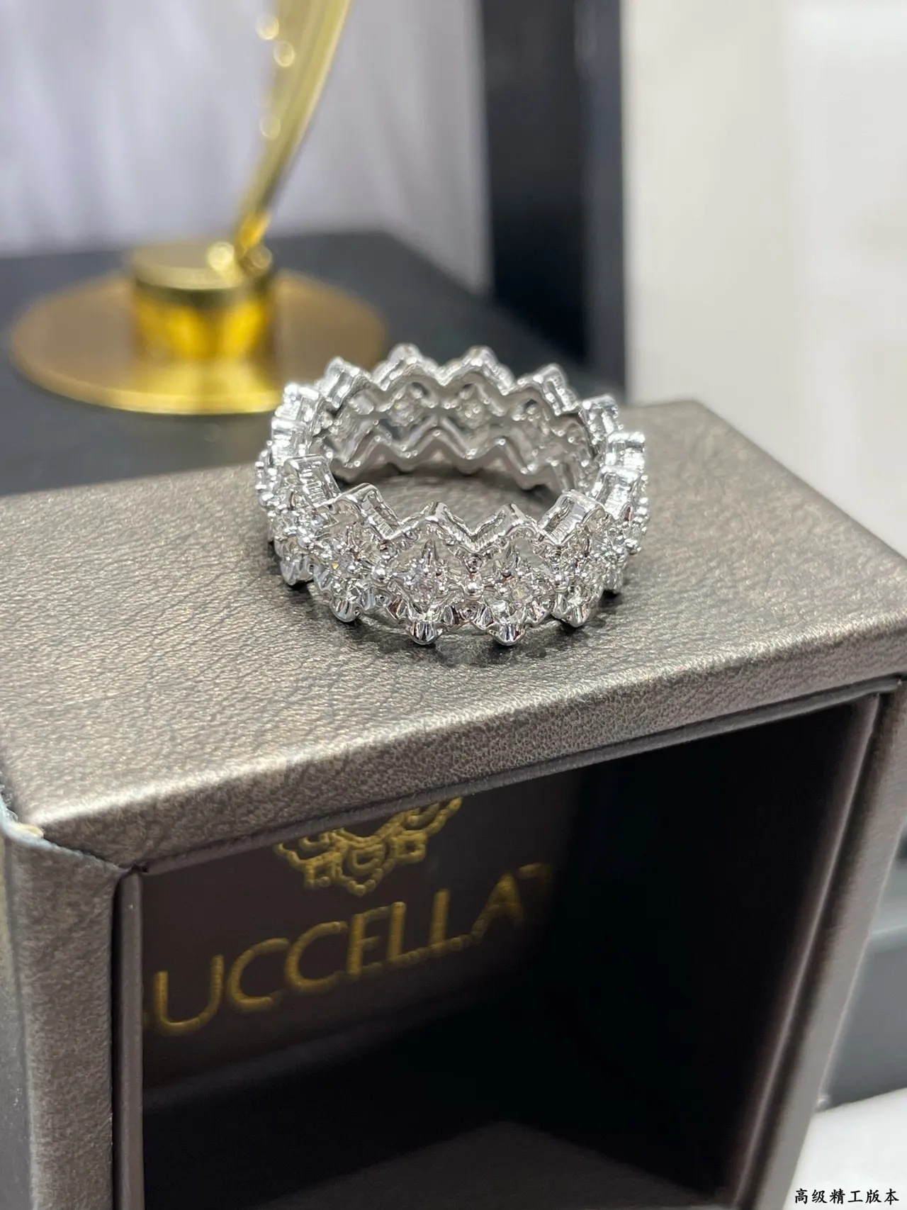 Ornate Multi-Stone Pavé Filigree Ring 7