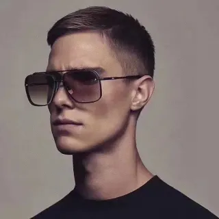 Oversized Rectangular Gradient Lens Sunglasses