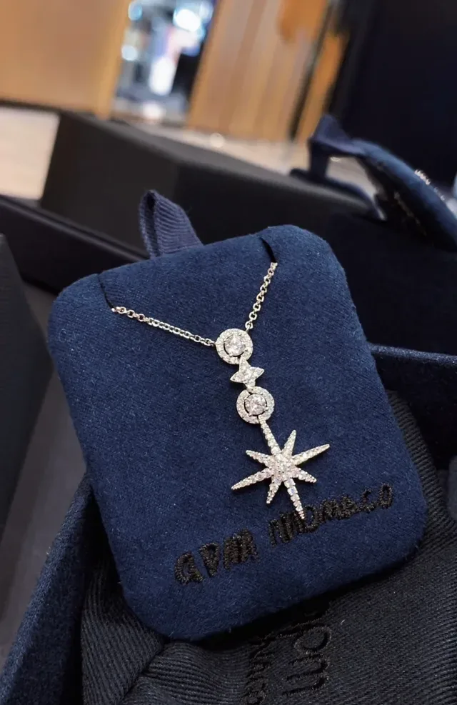 Pavé Crystal Starburst Pendant Necklace 6