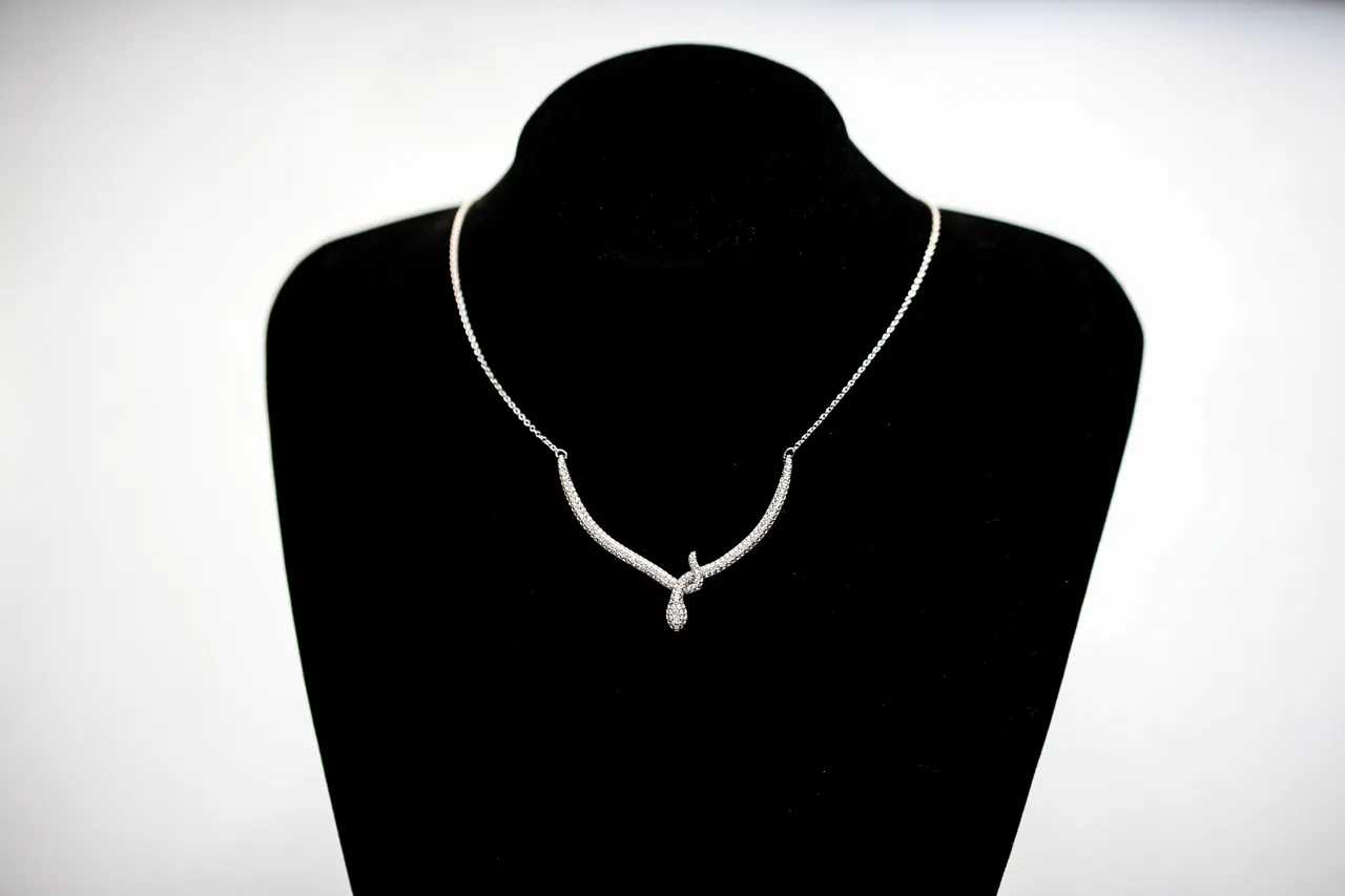 Pavé Knot Motif Silver-Tone Necklace 4