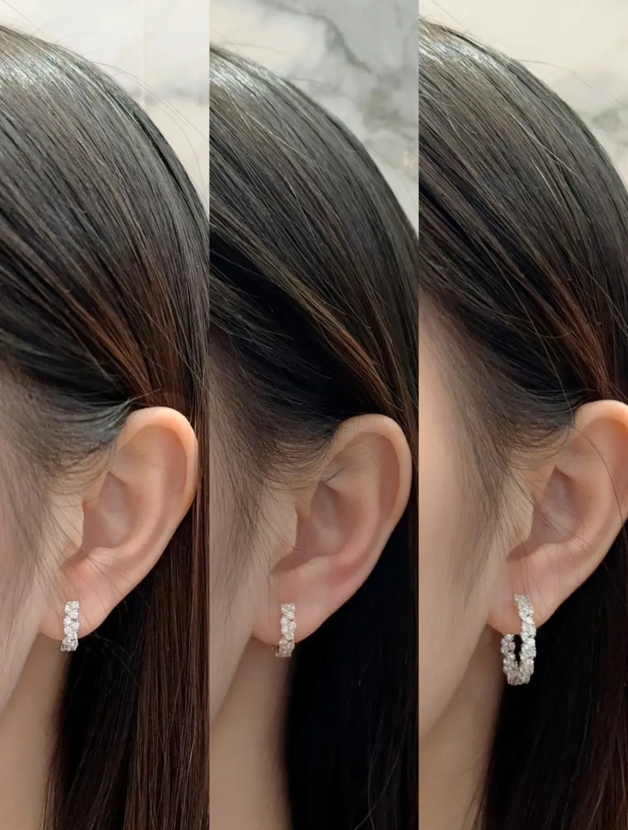 Pavé-Set Crystal Hoop Earrings 2